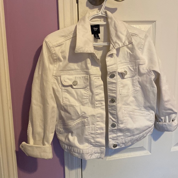 White Cropped Jean Jacket - Picture 1 of 3